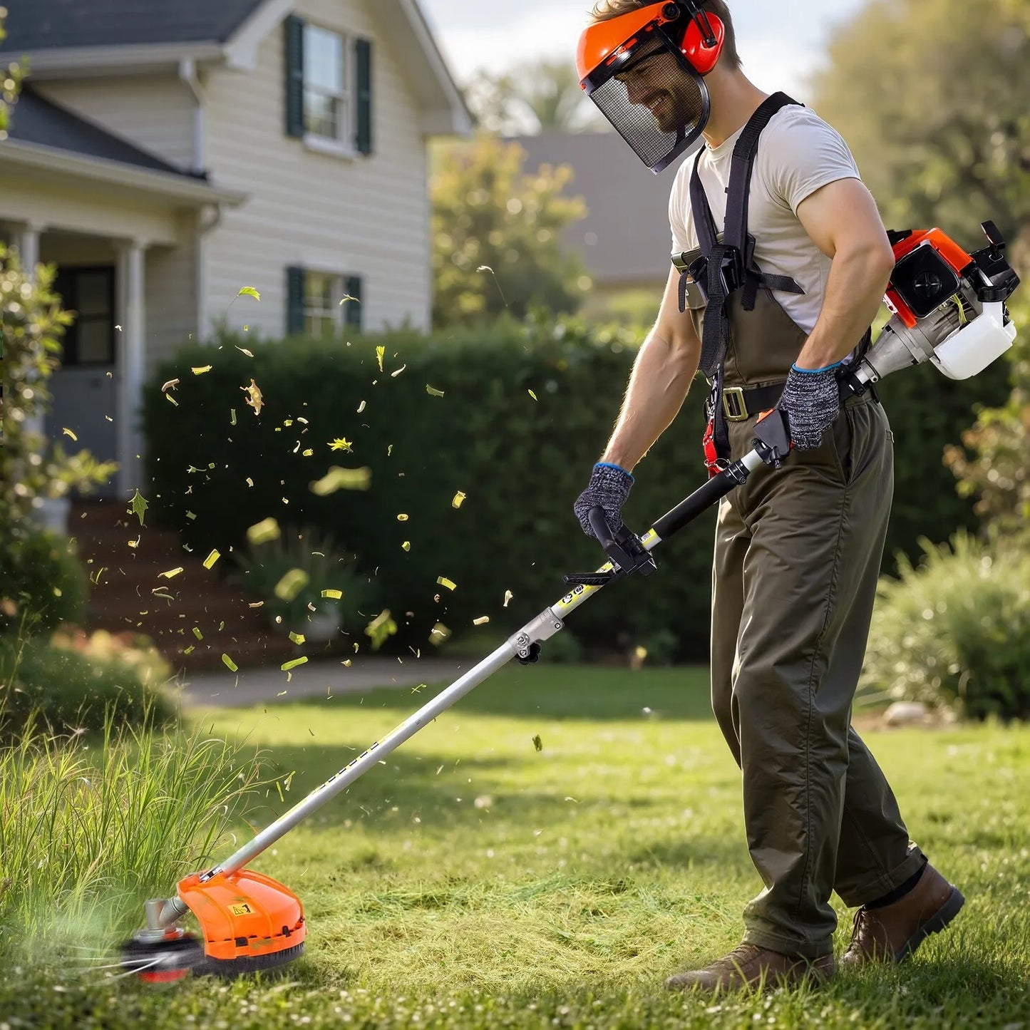 AS Equipment 63cc 5 in 1 gas hedge trimmer with pole saw and brush cutter attachments