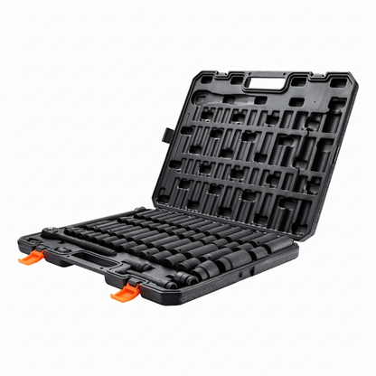 AS Equipment 65 piece 1/2 inch drive impact socket set with storage case