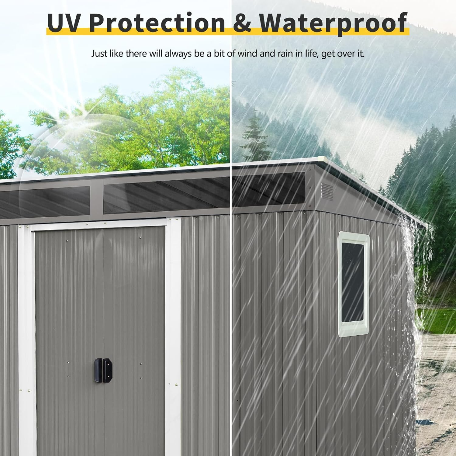 AS Equipment 8 × 6 ft Metal Outdoor Storage Shed