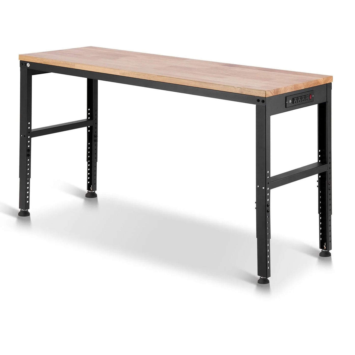 AS Equipment adjustable heavy duty workbench with built-in power outlets
