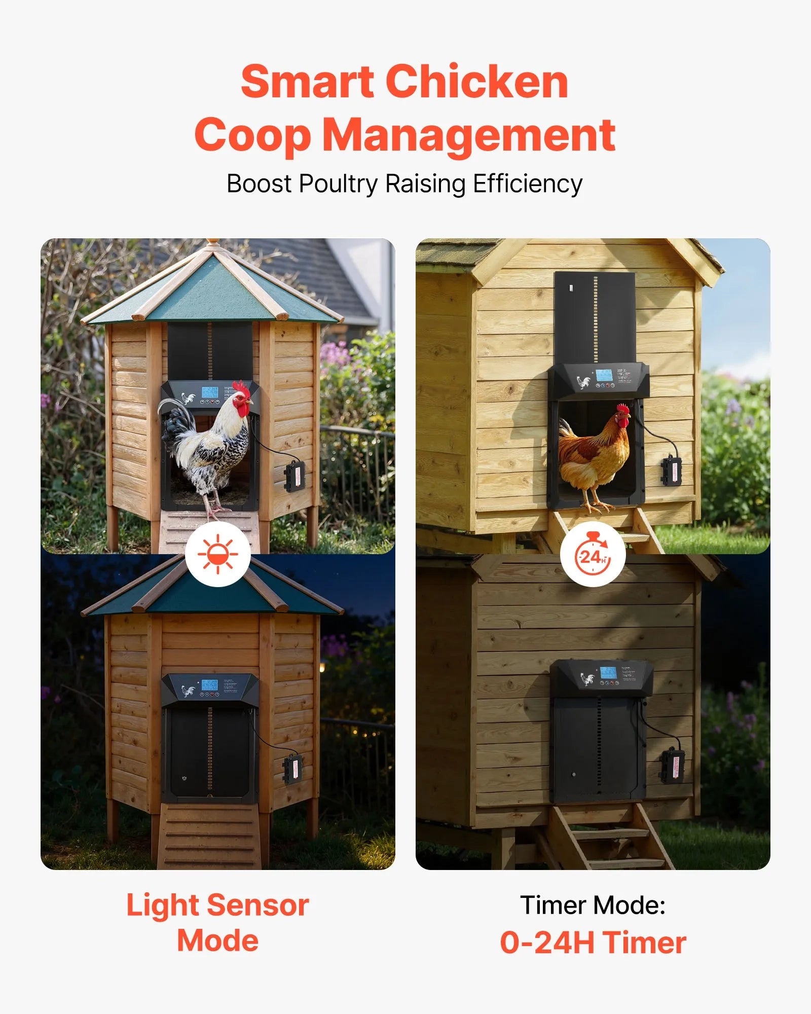 AS Equipment automatic chicken coop door with timer and light sensor