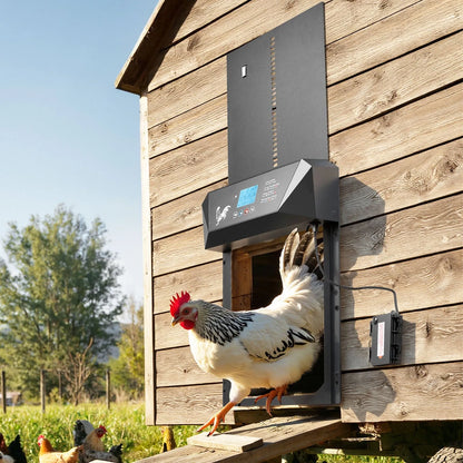 AS Equipment automatic chicken coop door with timer and light sensor