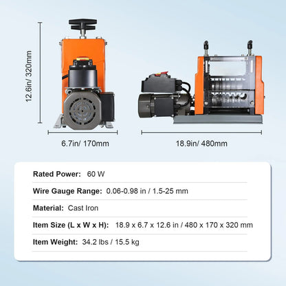 AS Equipment electric cable stripping machine with multiple wire stripping channels
