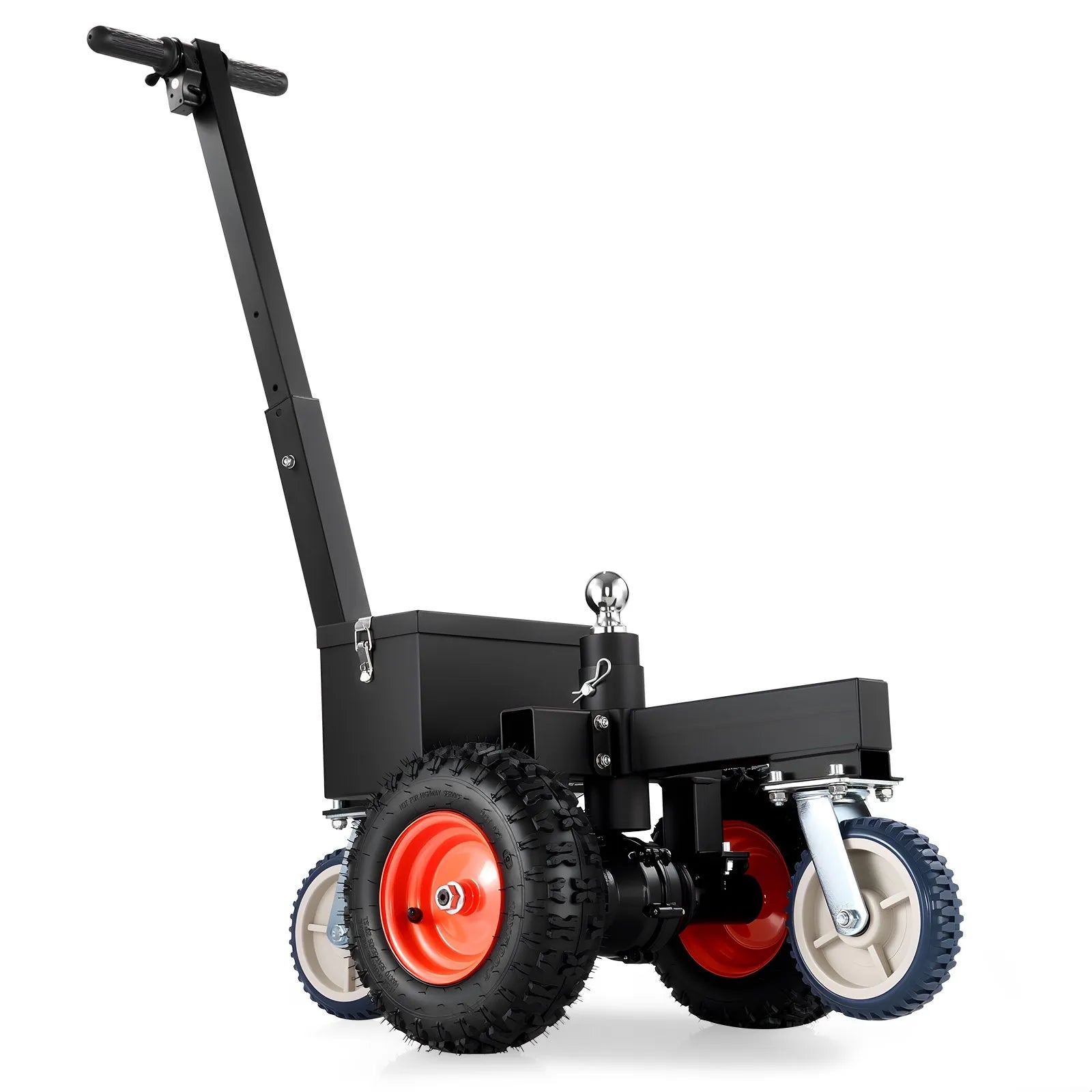 AS Equipment electric trailer dolly with pneumatic tires and dual hitch balls