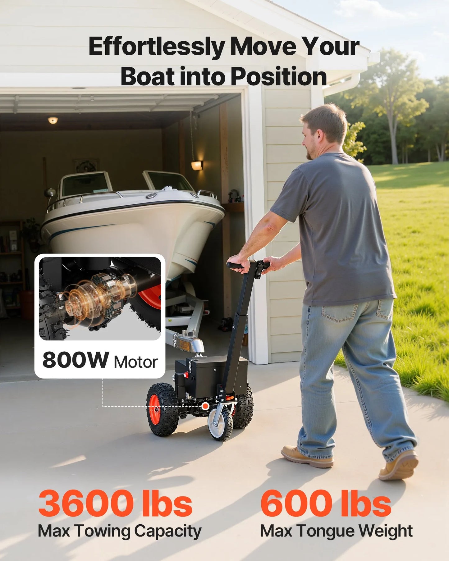 AS Equipment electric trailer dolly with pneumatic tires and dual hitch balls