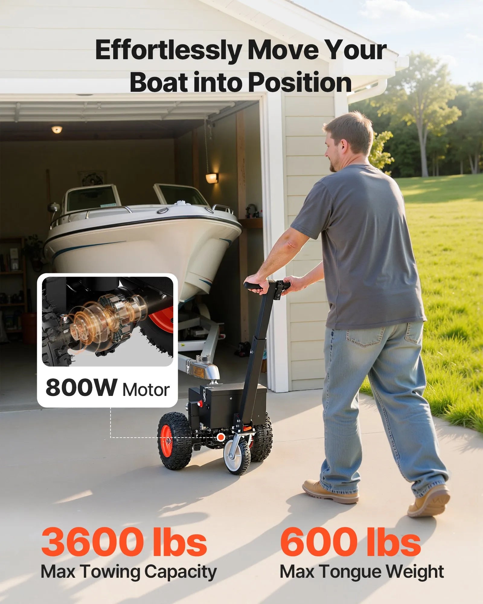 AS Equipment electric trailer dolly with pneumatic tires and dual hitch balls