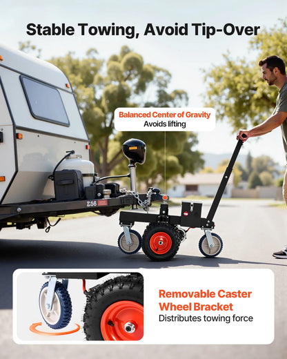 AS Equipment electric trailer dolly with pneumatic tires and dual hitch balls