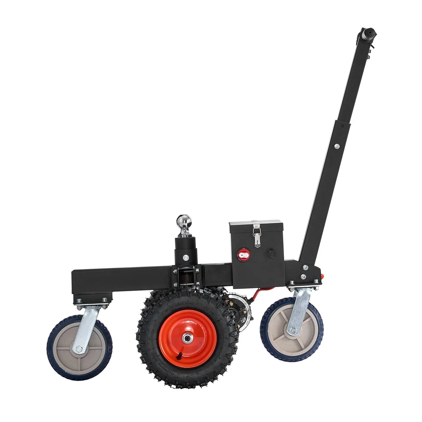 AS Equipment electric trailer dolly with pneumatic tires and dual hitch balls