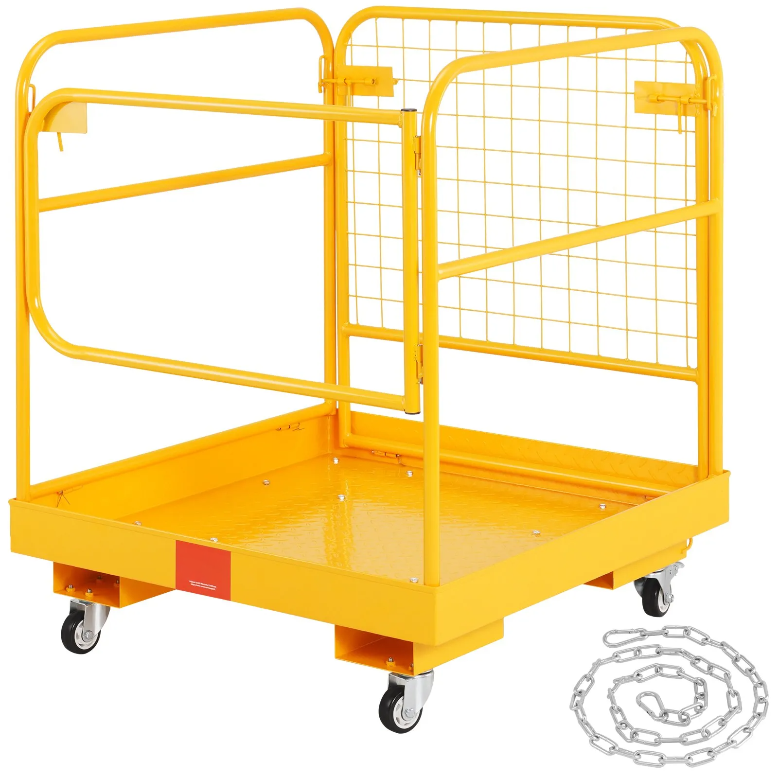 AS Equipment forklift safety cage platform with folding design and lockable wheels