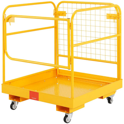 AS Equipment forklift safety cage platform with folding design and lockable wheels