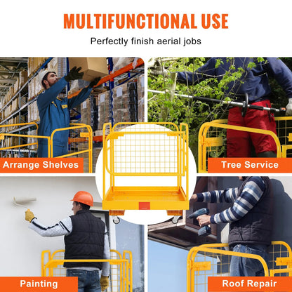 AS Equipment forklift safety cage platform with folding design and lockable wheels