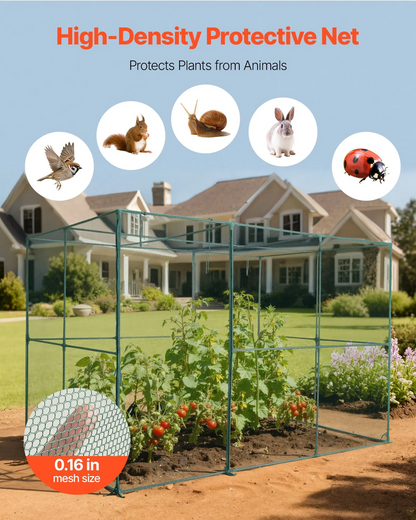 AS Equipment garden crop cage with mesh netting and zippered access door