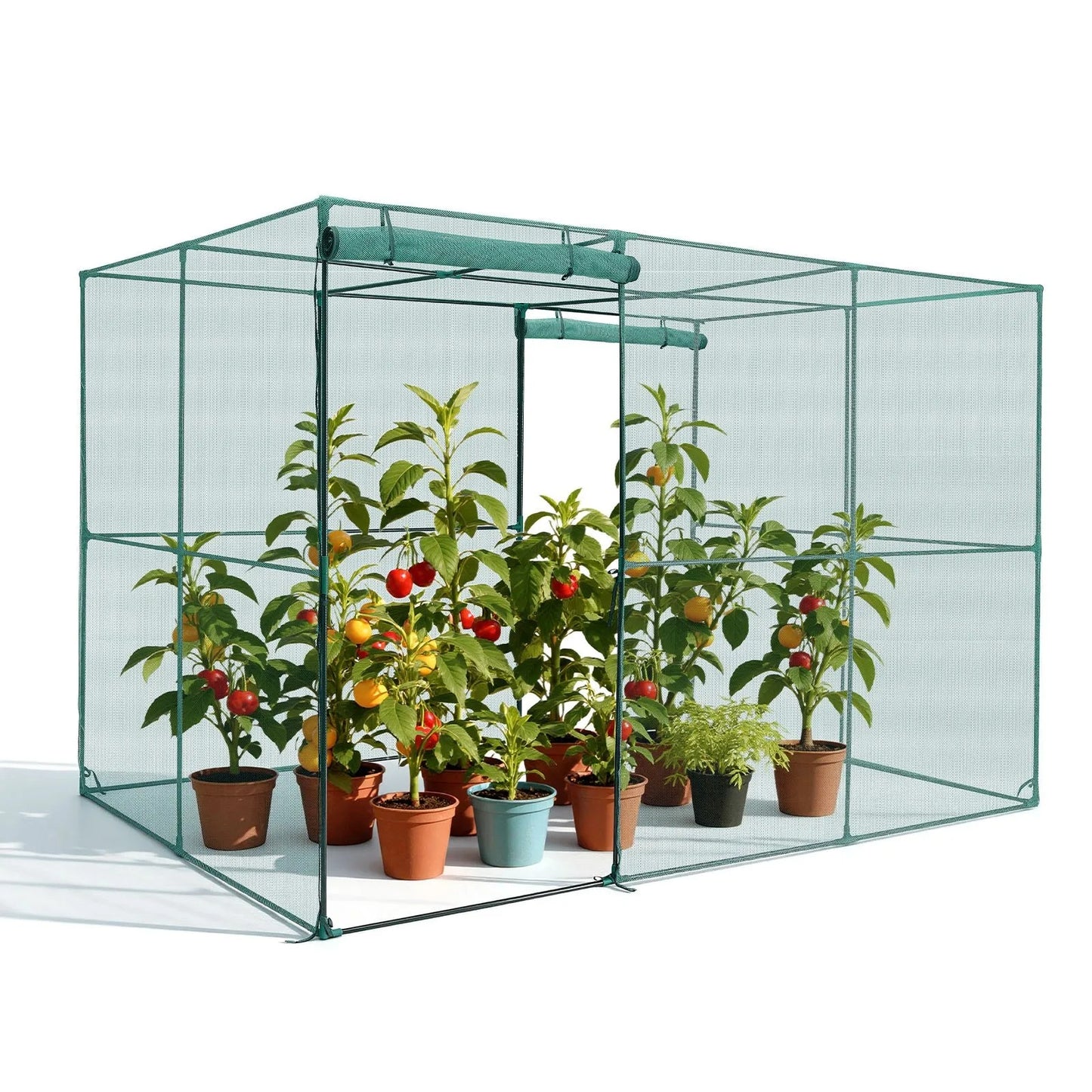 AS Equipment garden crop cage with mesh netting and zippered access door