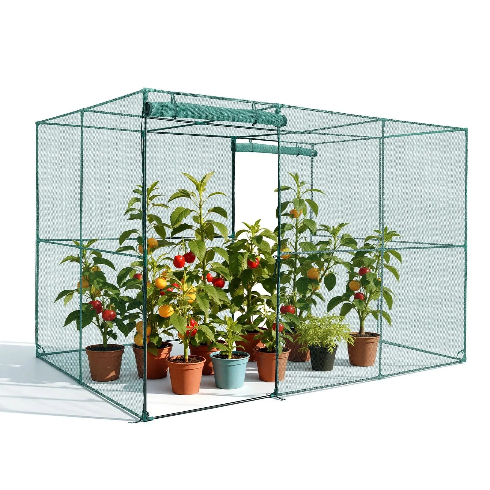 AS Equipment garden crop cage with mesh netting and zippered access door
