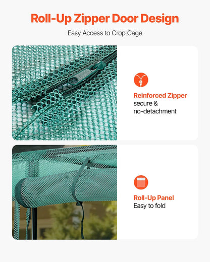 AS Equipment garden crop cage with mesh netting and zippered access door