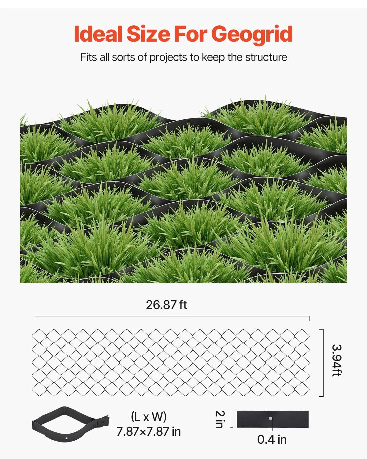 AS Equipment HDPE gravel grid for driveway and ground stabilization