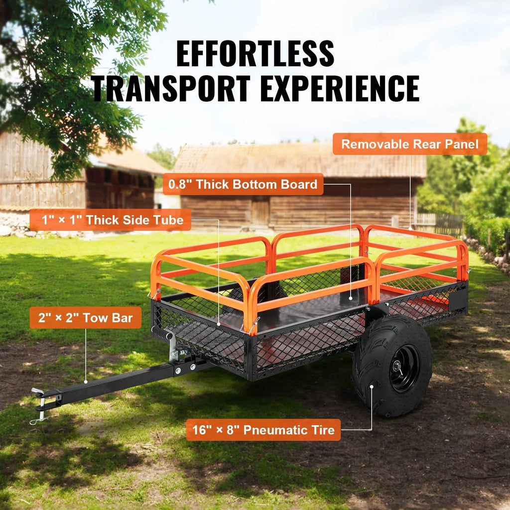ATV dump trailer package contents