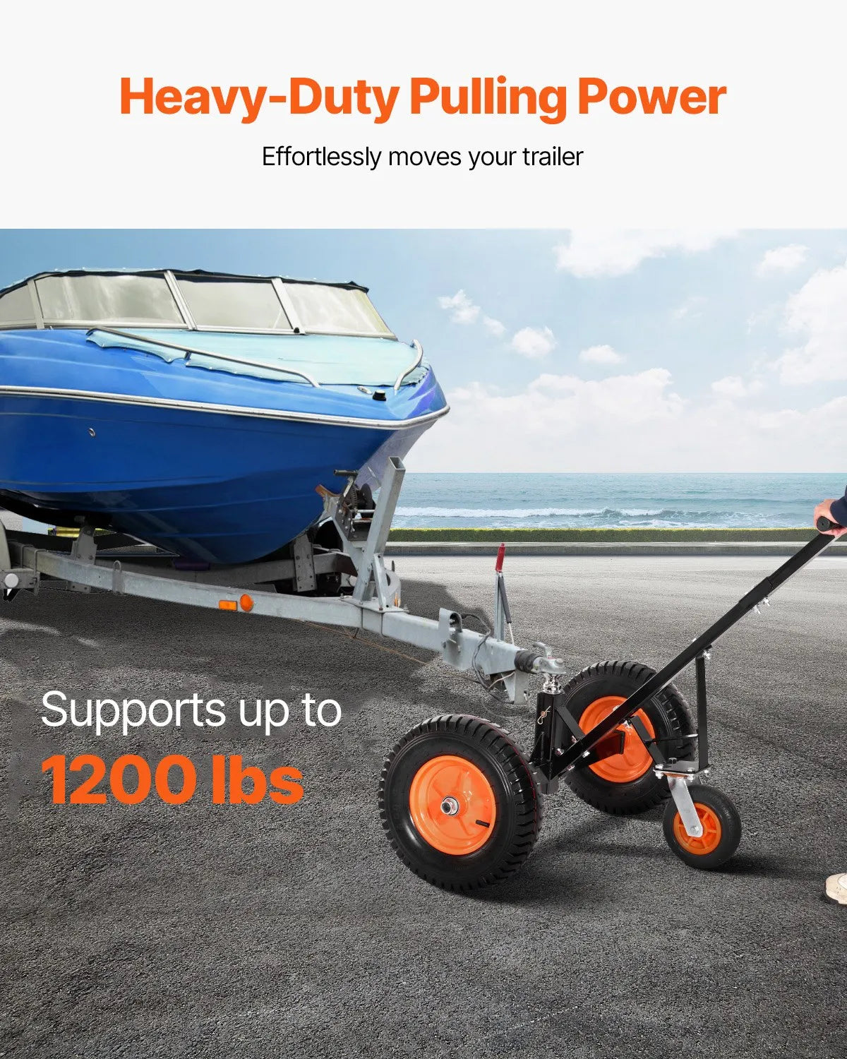 AS Equipment heavy duty trailer dolly with pneumatic tires and 2 inch hitch ball