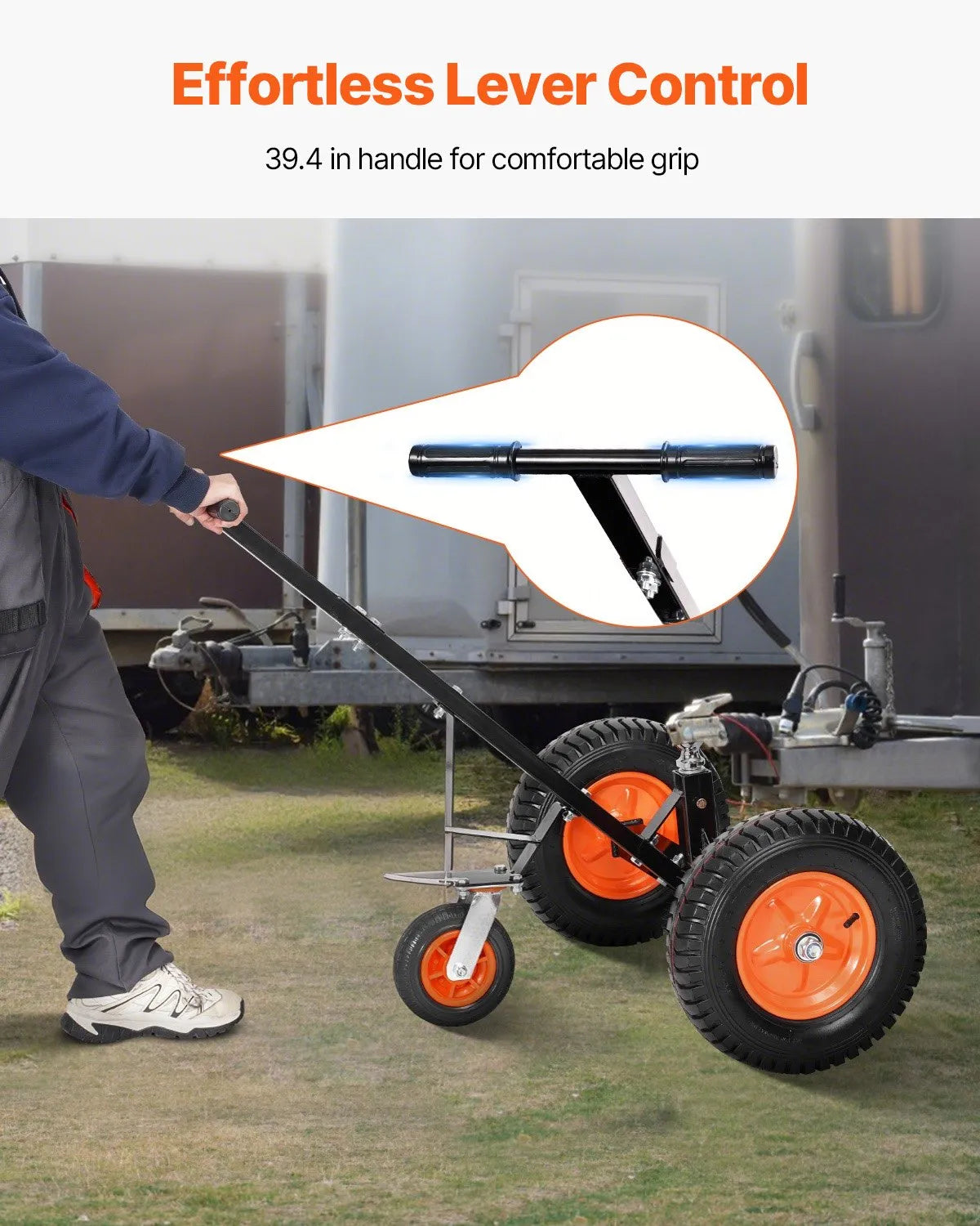 AS Equipment heavy duty trailer dolly with pneumatic tires and 2 inch hitch ball