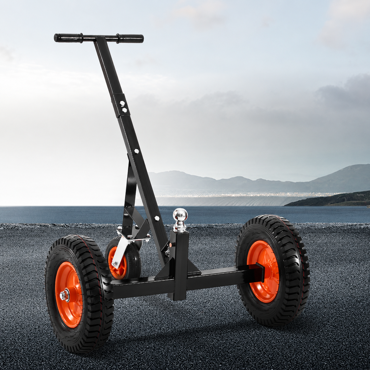 AS Equipment heavy duty trailer dolly with pneumatic tires and 2 inch hitch ball