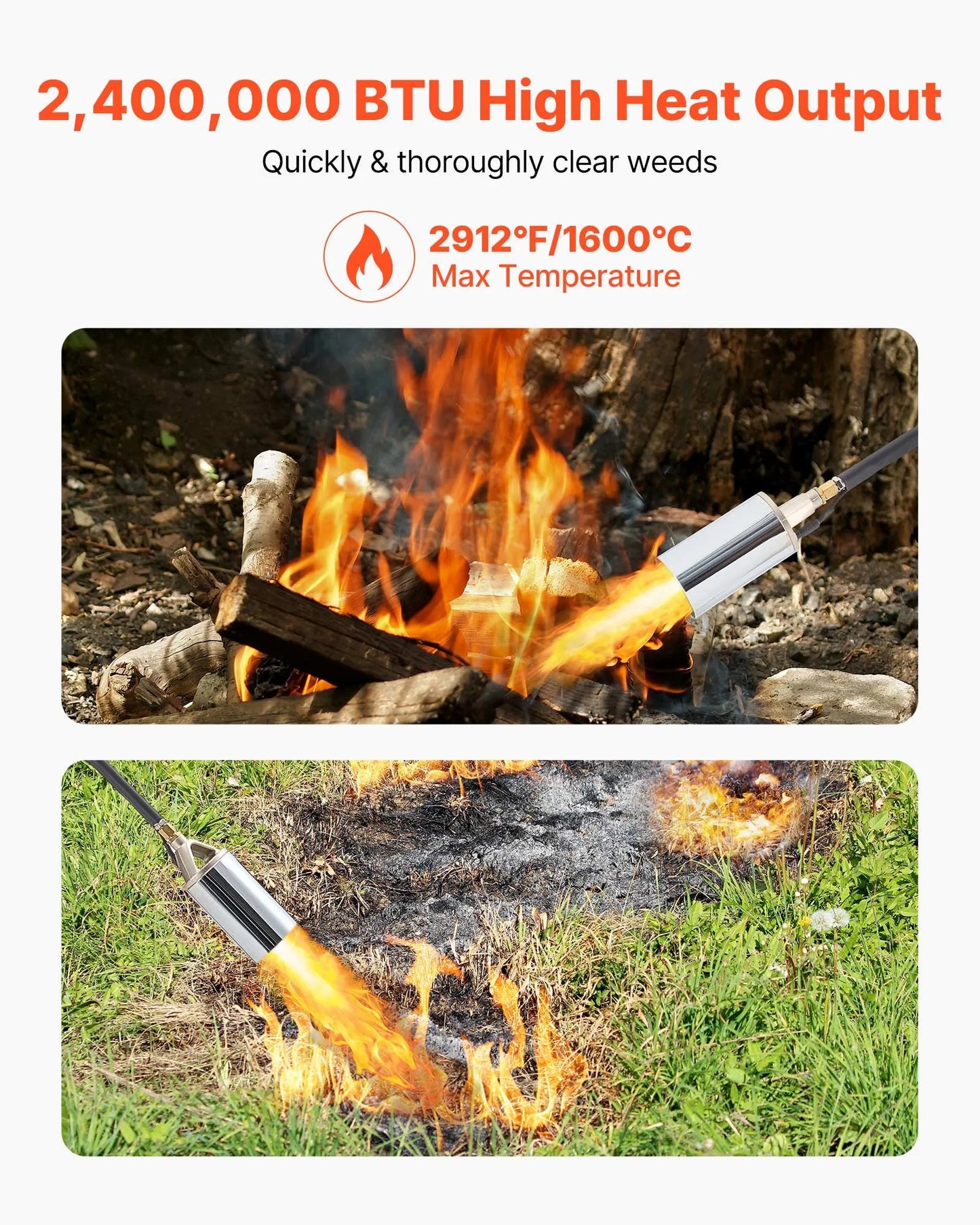 AS Equipment propane weed burner torch with adjustable flame and long hose
