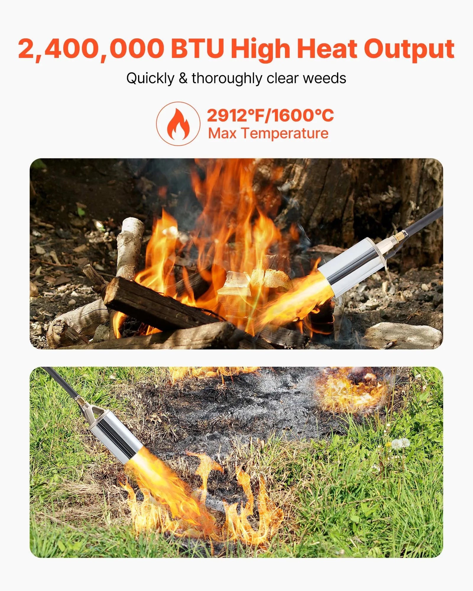 AS Equipment propane weed burner torch with adjustable flame and long hose