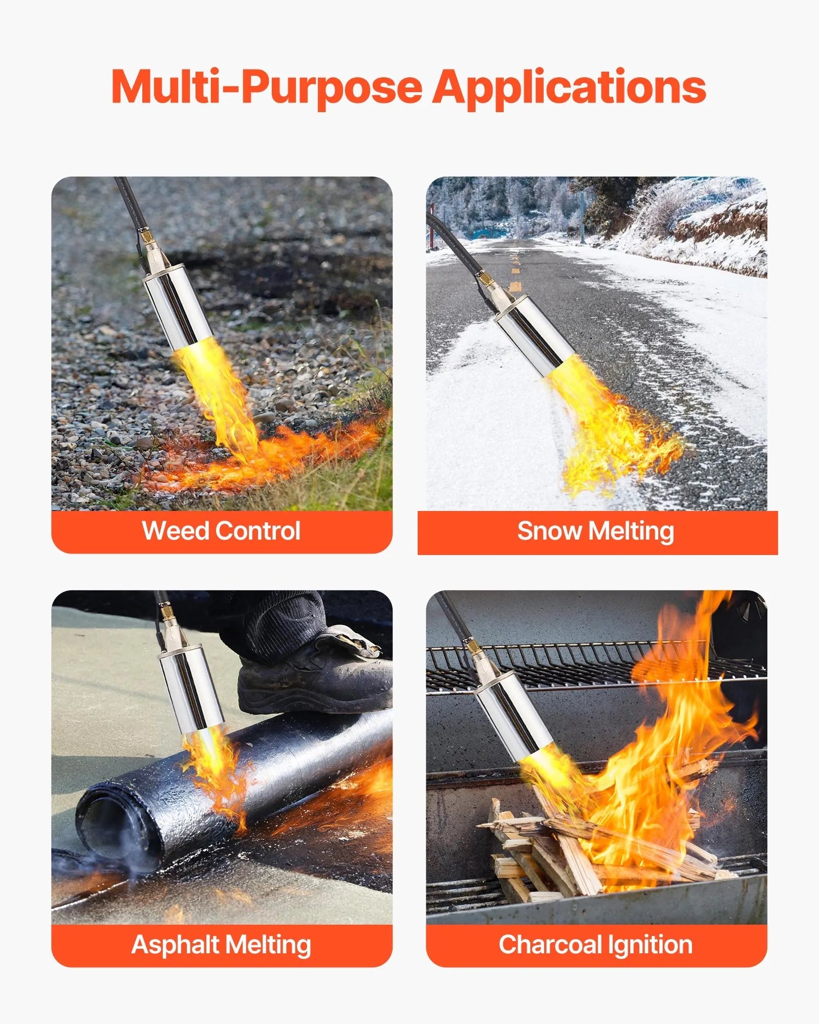 AS Equipment propane weed burner torch with adjustable flame and long hose