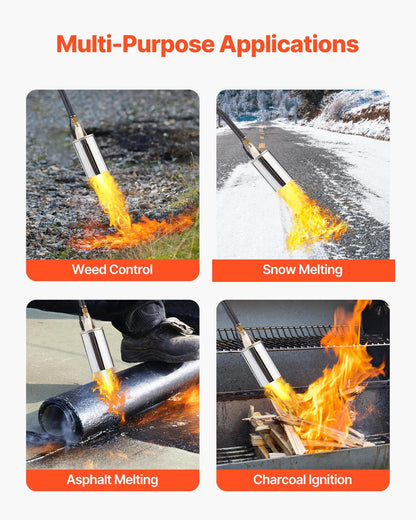 AS Equipment propane weed burner torch with adjustable flame and long hose