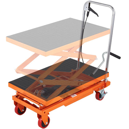 AS Equipment hydraulic scissor lift table cart with locking wheels