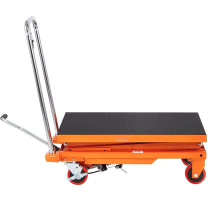 AS Equipment hydraulic scissor lift table cart with locking wheels