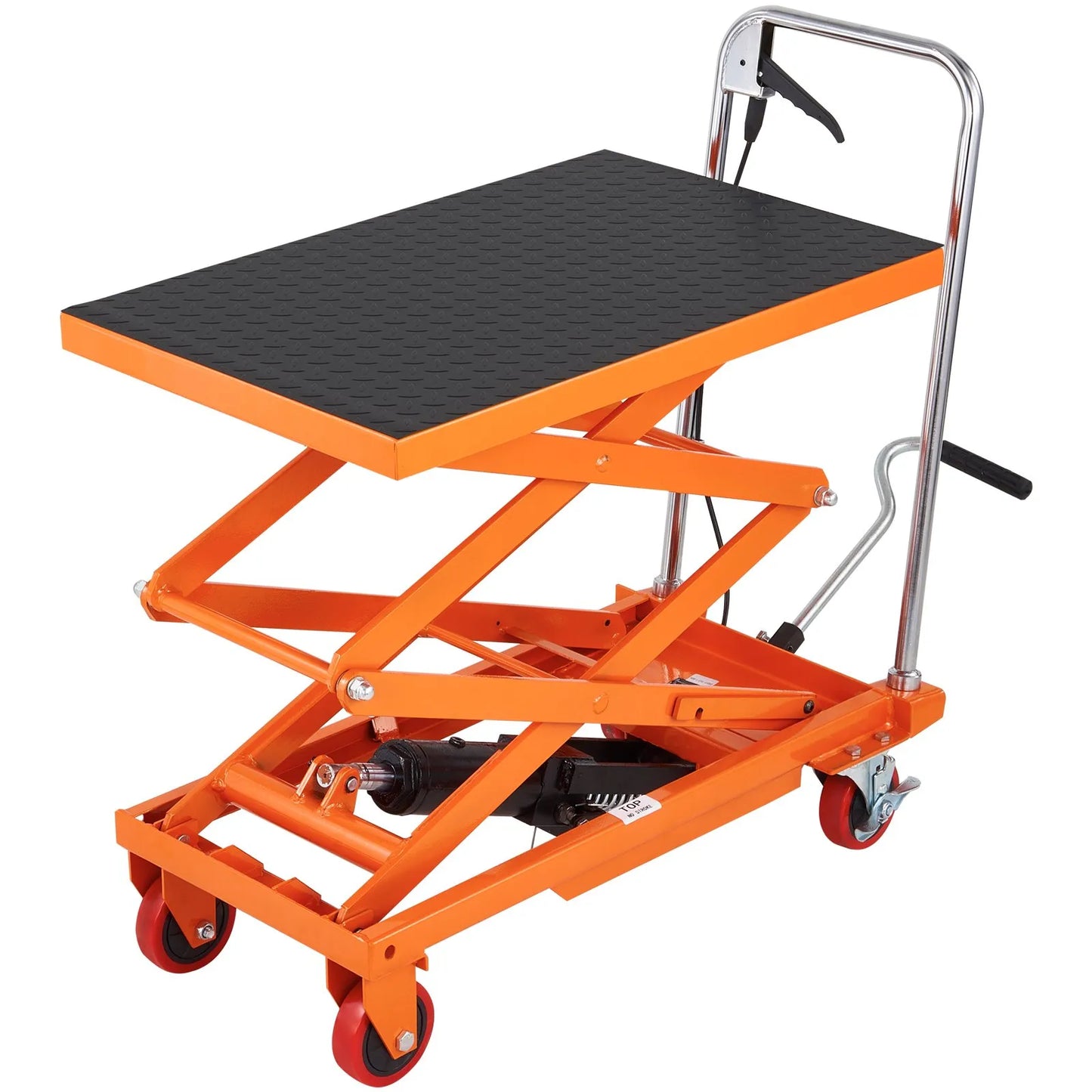 AS Equipment hydraulic scissor lift table cart with locking wheels