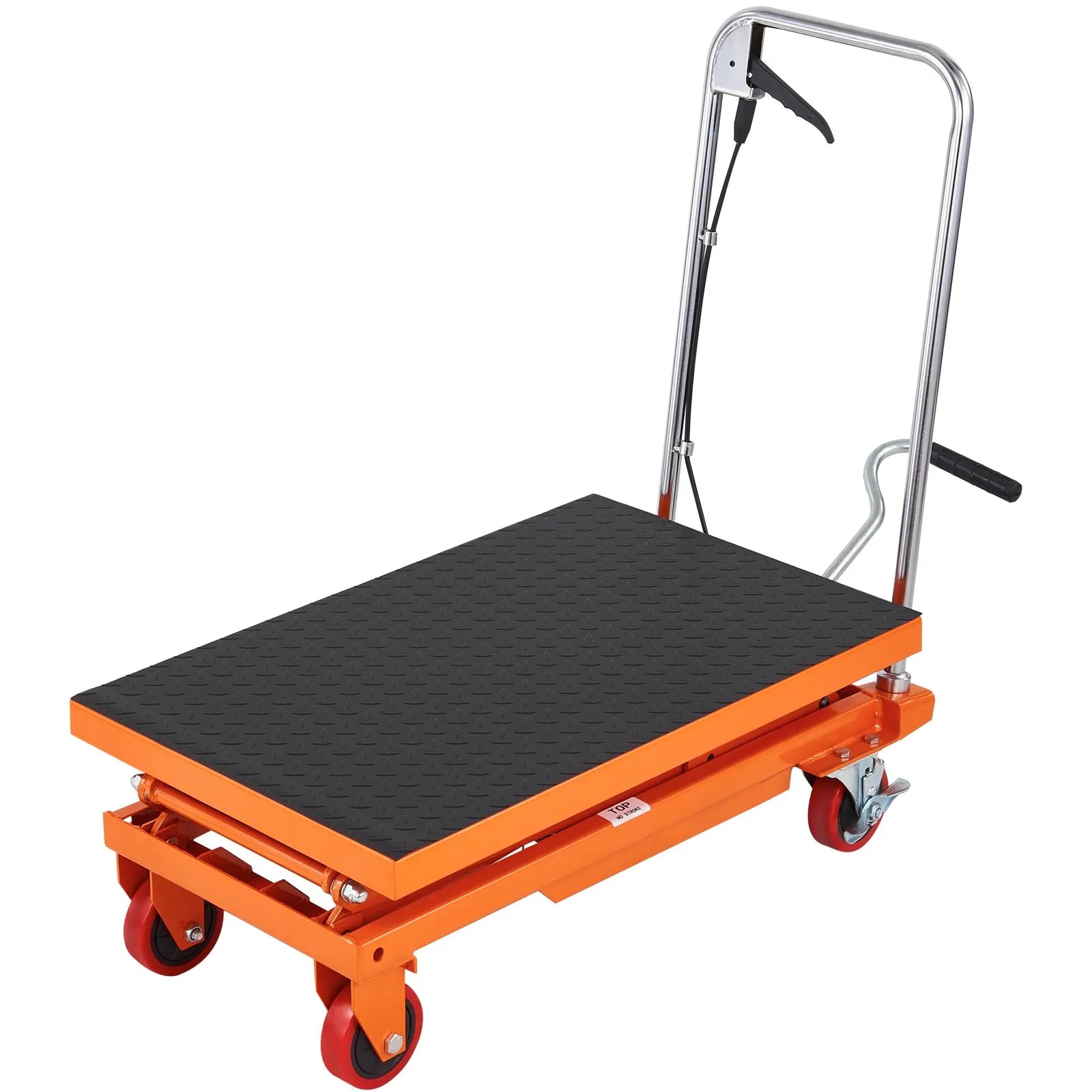 AS Equipment hydraulic scissor lift table cart with locking wheels
