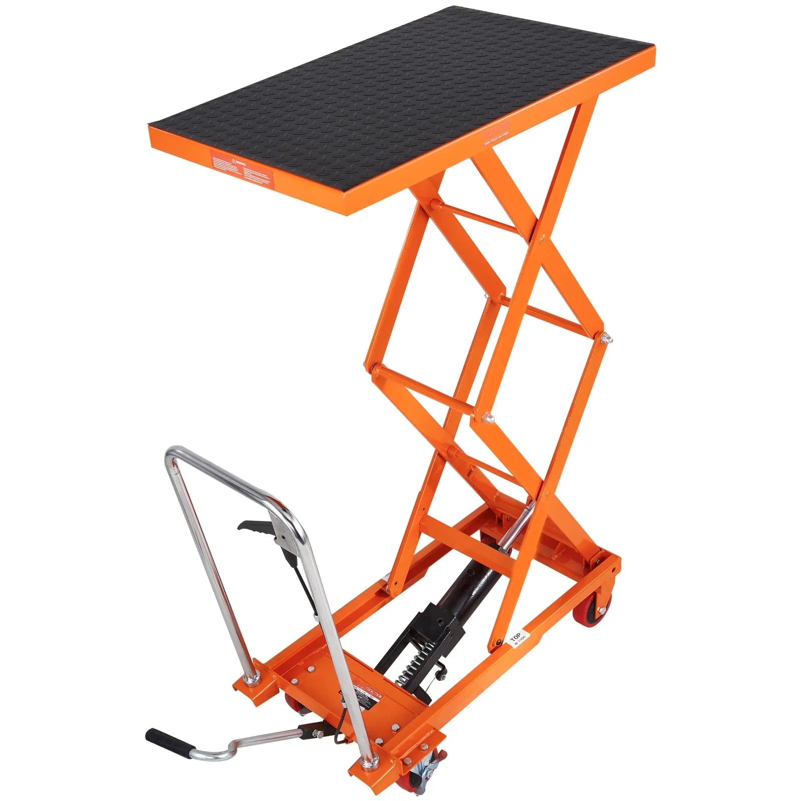 AS Equipment hydraulic scissor lift table cart with locking wheels