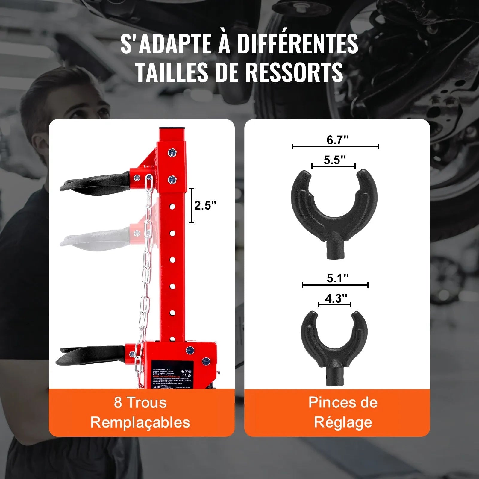 AS Equipment hydraulic strut spring compressor for suspension repair