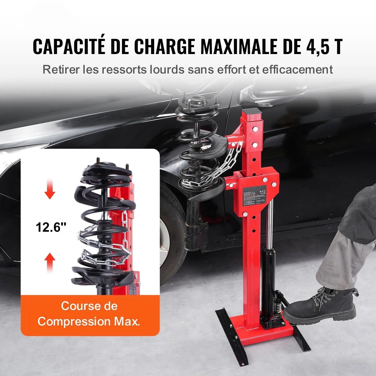 AS Equipment hydraulic strut spring compressor for suspension repair