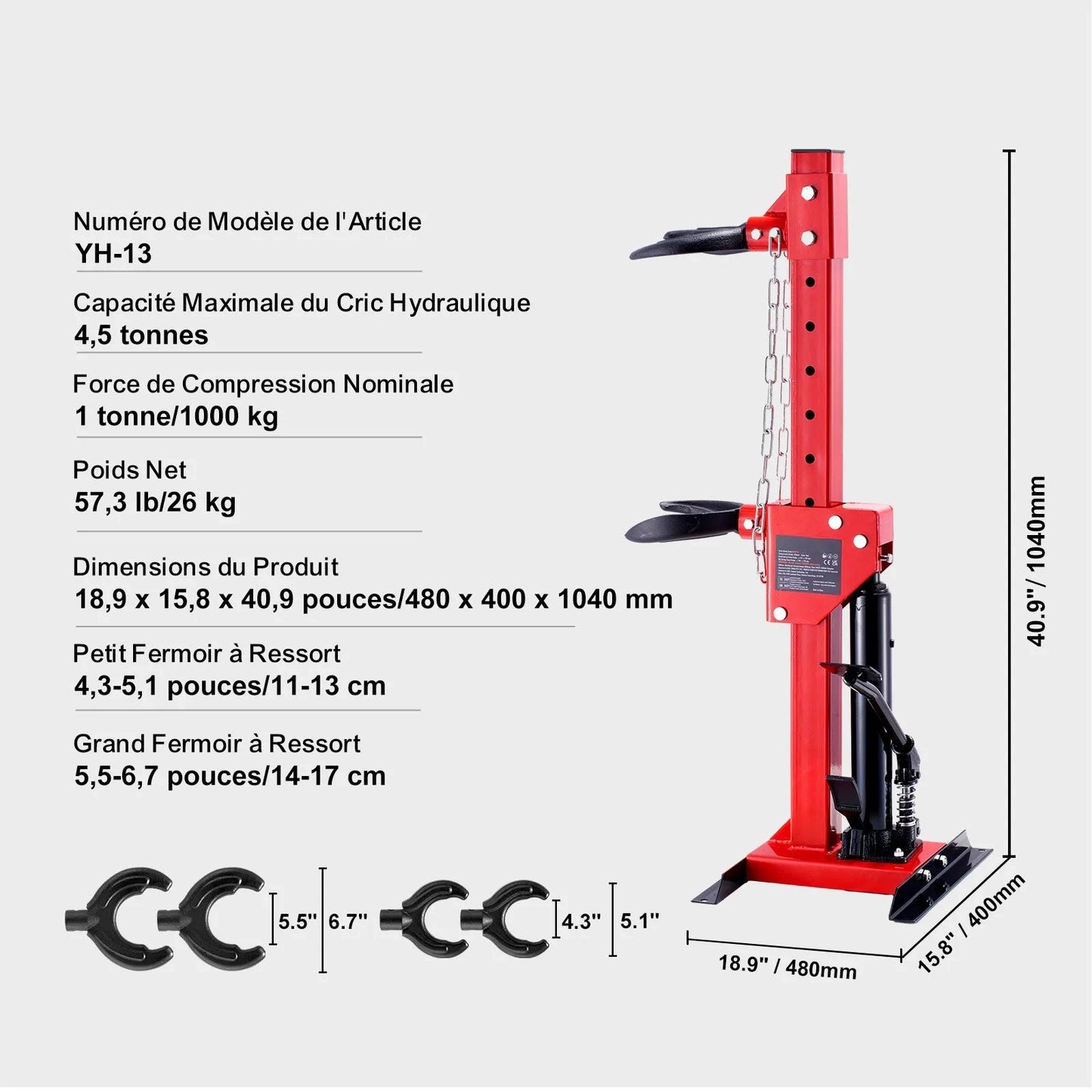 AS Equipment hydraulic strut spring compressor for suspension repair