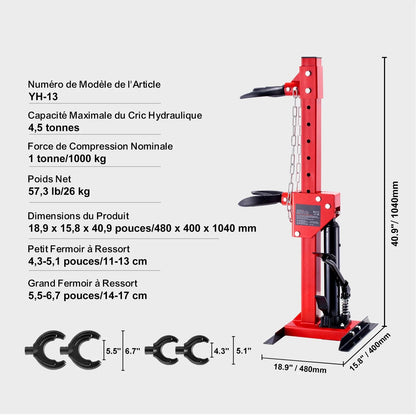 AS Equipment hydraulic strut spring compressor for suspension repair