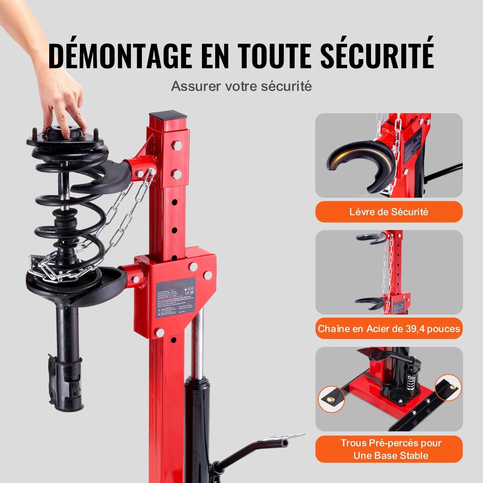 AS Equipment hydraulic strut spring compressor for suspension repair