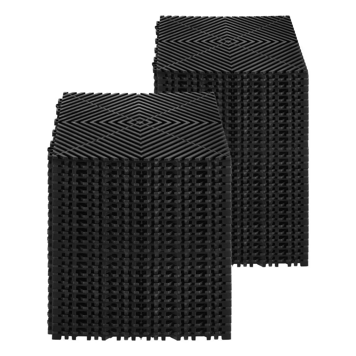 AS Equipment black interlocking drainage floor mats for garage and outdoor use