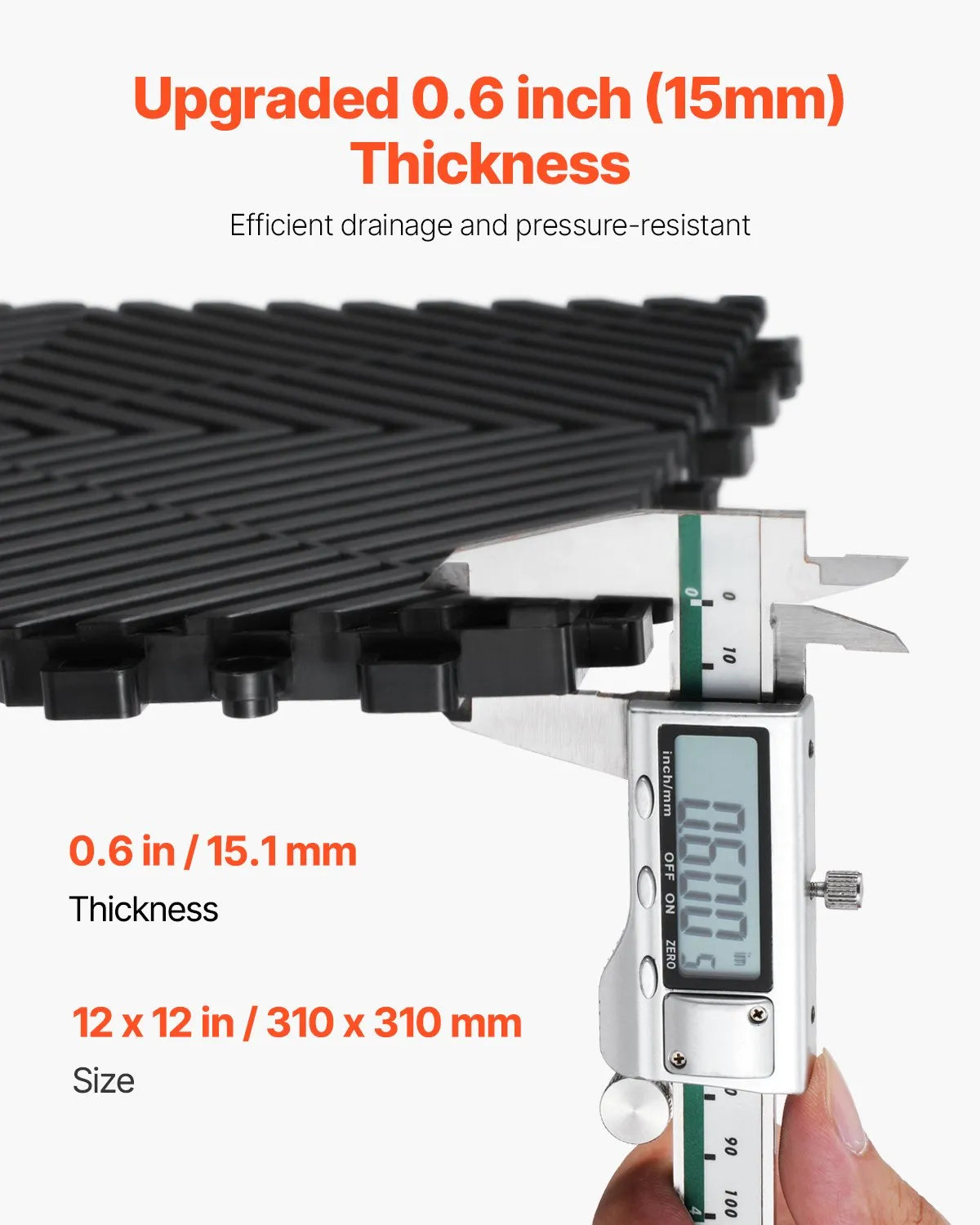 AS Equipment black interlocking drainage floor mats for garage and outdoor use