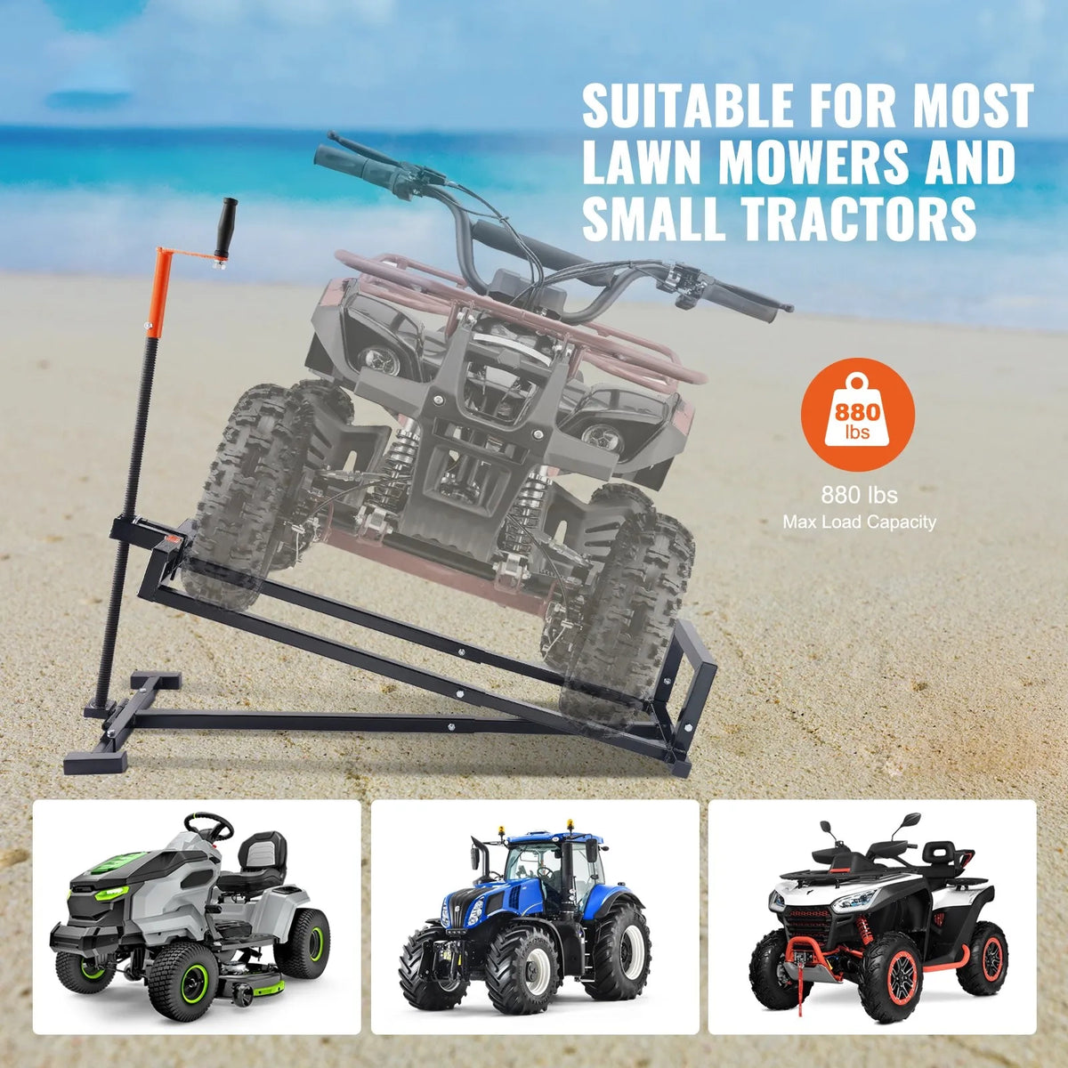 Mower lift jack product angle