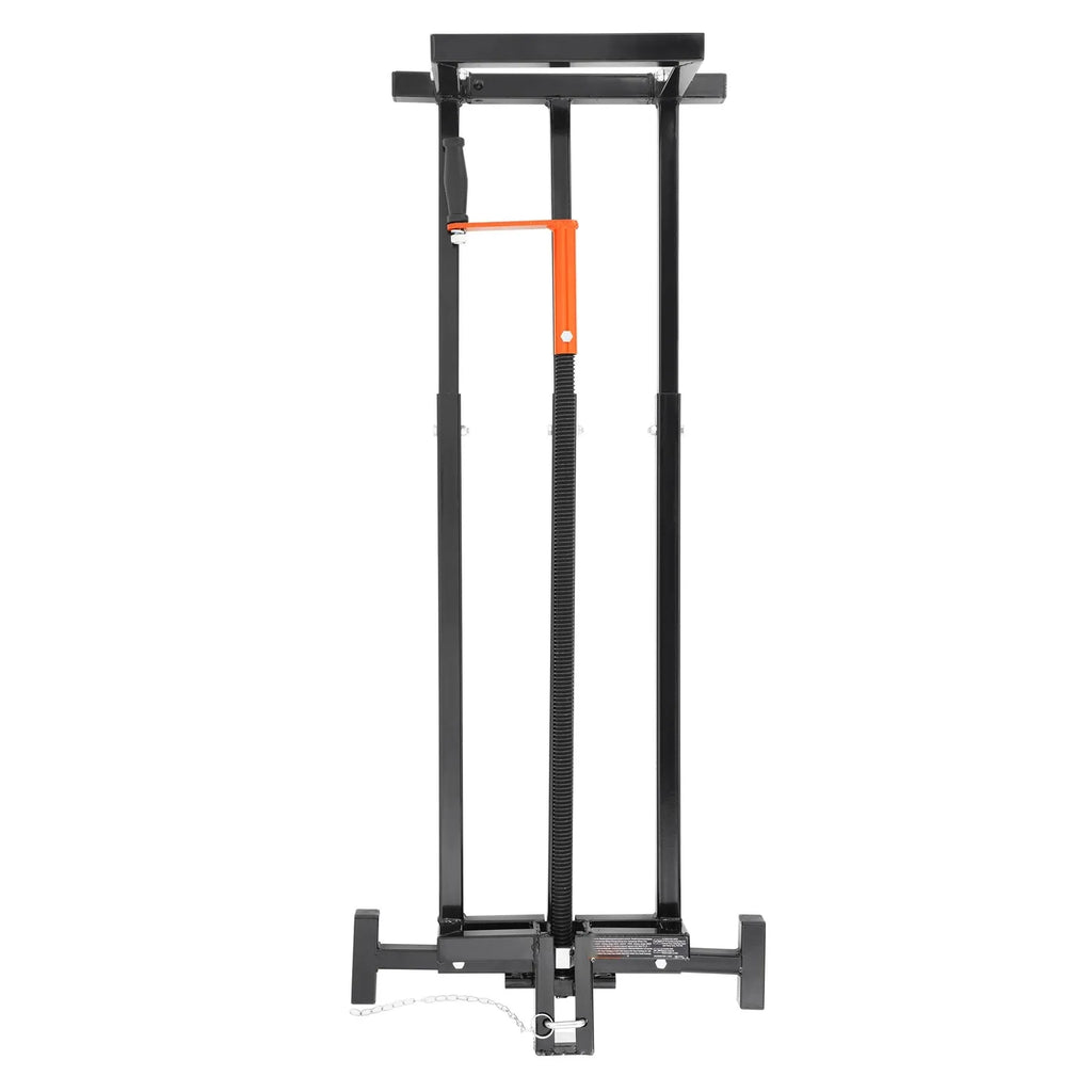 Ride-on mower lift wheel cradle view