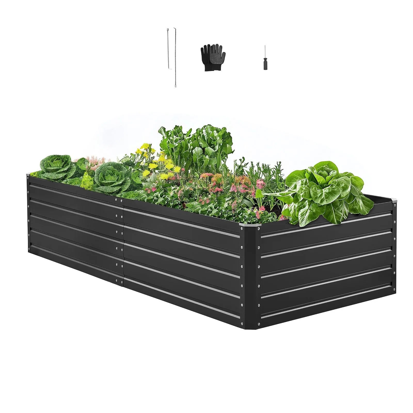 AS Equipment galvanized metal raised garden bed planter box for outdoor gardening