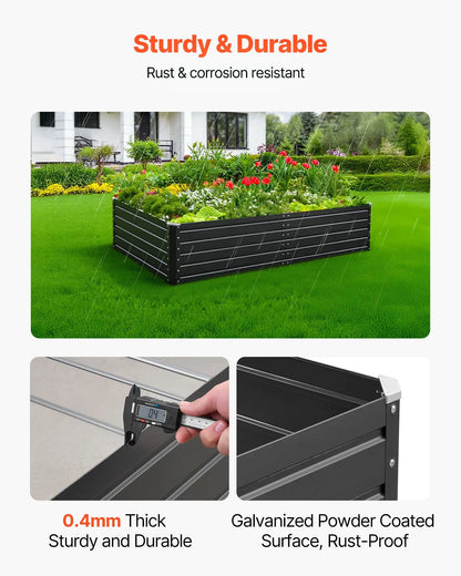 AS Equipment galvanized metal raised garden bed planter box for outdoor gardening