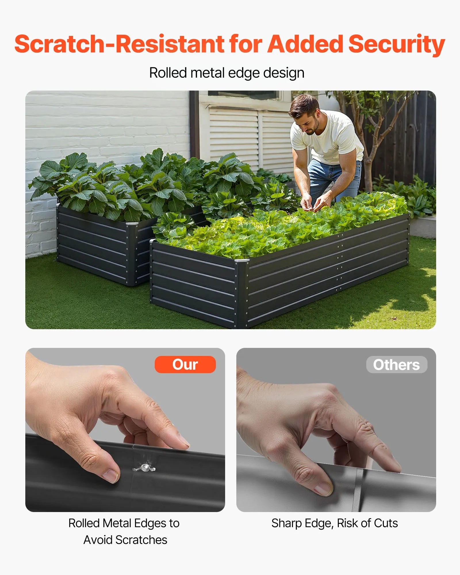 AS Equipment galvanized metal raised garden bed planter box for outdoor gardening