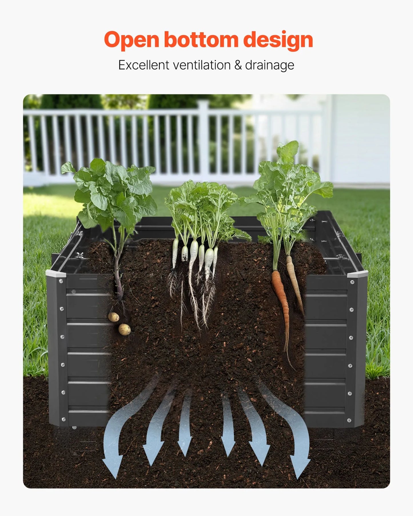 AS Equipment galvanized metal raised garden bed planter box for outdoor gardening