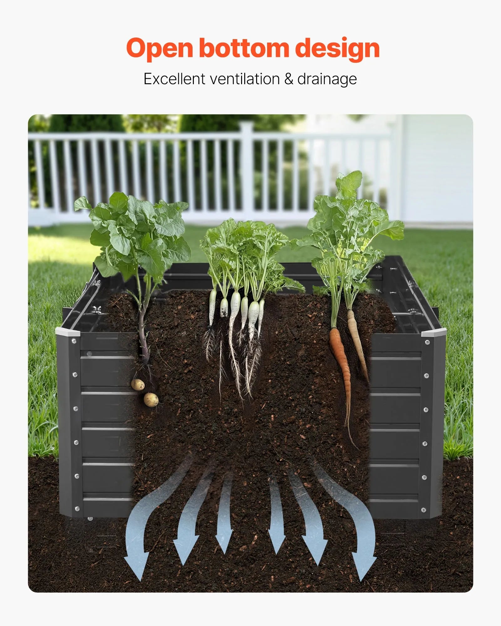 AS Equipment galvanized metal raised garden bed planter box for outdoor gardening
