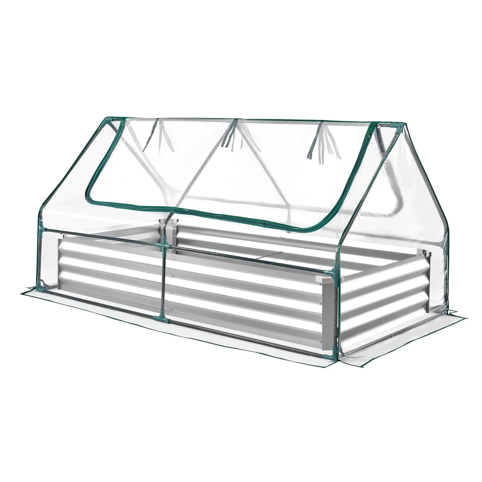 AS Equipment raised garden bed with greenhouse cover for outdoor vegetable gardening