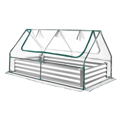 AS Equipment raised garden bed with greenhouse cover for outdoor vegetable gardening