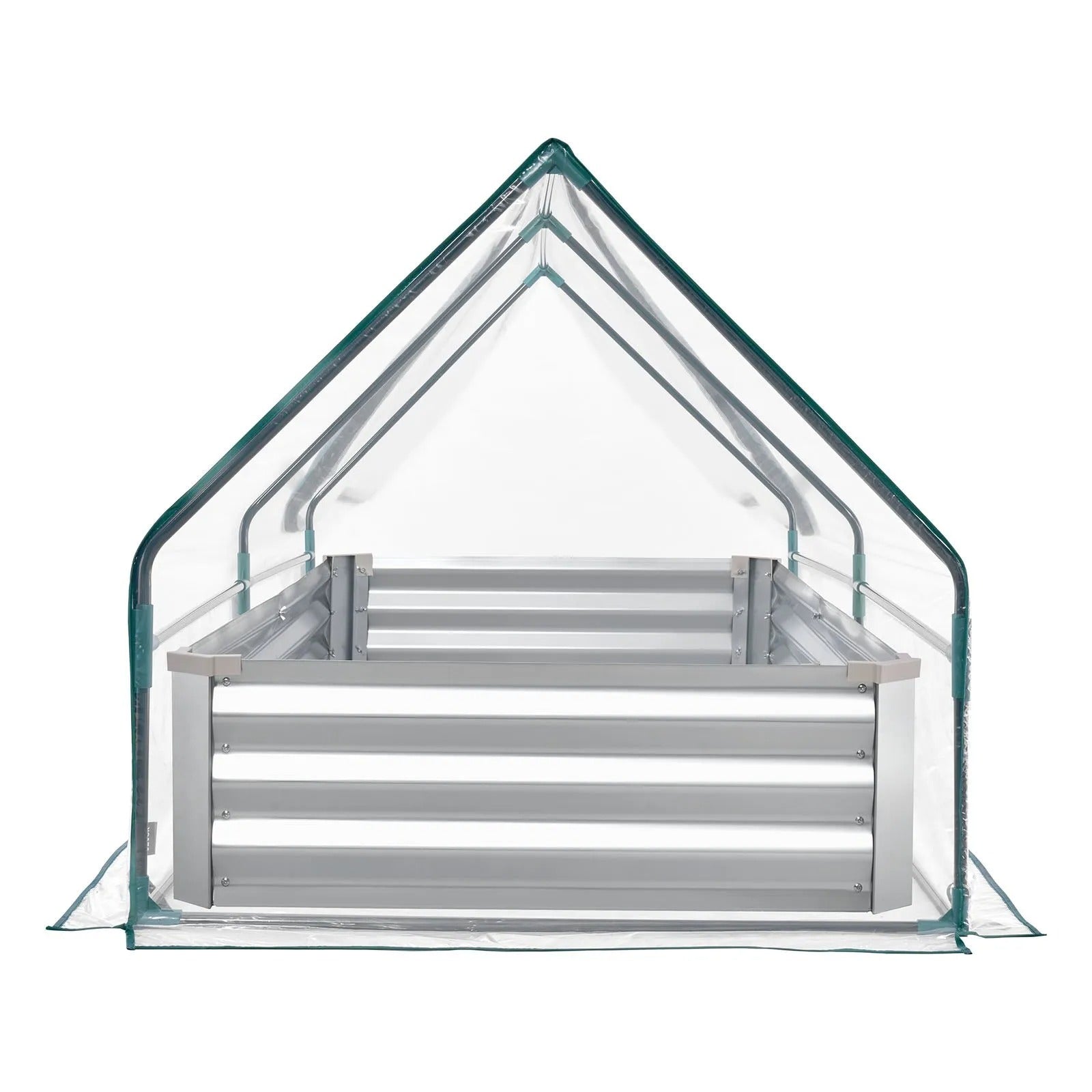 AS Equipment raised garden bed with greenhouse cover for outdoor vegetable gardening